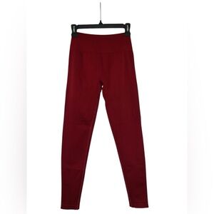 Til You Collapse Wine Red High-Waist Leggings